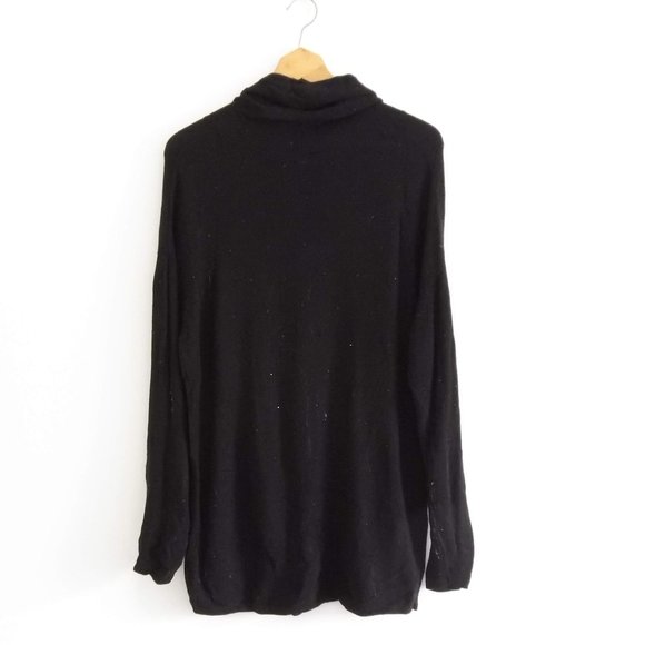 j.jill Black Rhinestone Turtleneck Tunic Sweater - Picture 1 of 6